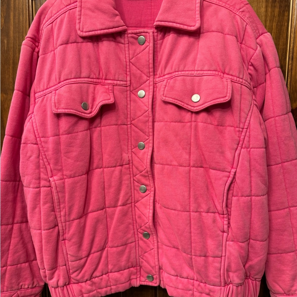 Pink Quilted Women's Puffer Jacket